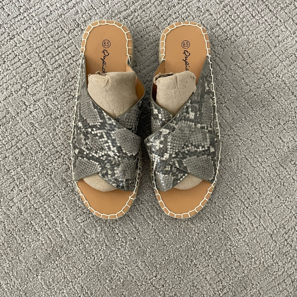 New Qupid Snake Print Espadrille